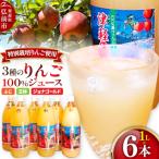 ふるさと納税 弘前市 3種のりんごジュース 1L×6本 無添加 ストレート果汁100%!|24_apc-010601