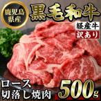 ショッピングふるさと納税 訳あり 不揃い ふるさと納税 霧島市 【訳あり・不揃い】県産黒毛和牛(経産牛)ロース切り落とし焼肉(500g)【ビーフ倉薗】K-325