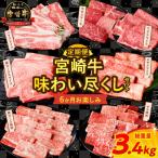 ふるさと納税 都農町 ≪6か月お楽しみ定期便≫宮崎牛味わい尽くしセット(総重量3.4kg) 肉 牛_T030-1411