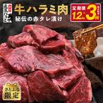 ふるさと納税 泉佐野市 【さとふる限定】【毎月定期便】牛ハラミ1.2kg タレ漬け 秘伝の赤タレ 小分け300g×4 全3回