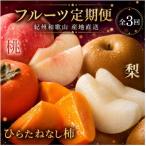 夏と秋のフルーツ定期便 桃 梨 ひらたねなし柿