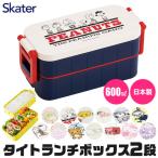 SKATER スケーター 弁当箱 二段 レディース メンズ キッズ おしゃれ かっこいい コンパクト スリム型 タイト 600ml 電子レンジ対応 遠足 日本製 BPAフリー