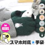 スマホ対応 手袋 キッズ 手ぶくろ 男の子 女の子 こども手袋 5本指 子供 用 グローブ 防寒 冬 裏起毛 暖かい 刺繍 アニマル 小学生 ニット手袋 送料無料
