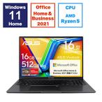 ショッピングノートパソコン 新品 ノートパソコン Vivobook 16 インディーブラック M1605YA-MBR5165BKSWS ［16.0型 /Windows11 Home /AMD Ryzen 5 /メモリ：16GB /SSD：512GB /Office HomeandB…