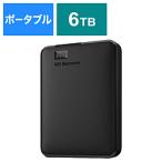 Western Digital WDBHJS0060BBK-JESN 外付けHDD USB-A接続 WD Elements Portable(Windows11対応)  ［6TB /ポータブル型］ 【sof001】 [振込不可][代引不可]