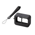 ELECOM(エレコム) GoPro HERO10 9 Black用 シリコンケース ハンドストラップ付き アクションカメラ ゴープロ9 ブラック   AC-GP9BSSCBK 【864】
