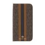 マイケルコース MICHAEL KORS - Folio Case Stripe with Tassel Charm for iPhone 13 Pro [ Brown ]