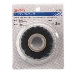 エーモン工業 3438　シリコンゴムテープ　幅25mm×厚さ0.5mm　全長：約3m　黒色   3438