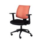 リアーク オフィスチェア オレンジ ワークチェア パソコンチェア 椅子 イス 学習椅子 回転式 昇降機能 レバー式リクライニング キャスター付き 肘付き