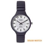 レディース 腕時計 ニッケルフリー ソーラー ウォッチ TSS-901-2BK 蓄光ダイアル アラビア数字 ジャバラ エクスパンション 電池交換不要