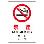 禁煙 標識 日本語 英語 中国語 韓国語 4カ国語対応 JIS規格 安全標識 アルミ ユニット 802-904