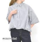 mizuiro ind ミズイロインド ストライプハーフスリーブバルーンシャツ 半袖 2-230094 レディース
