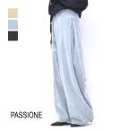 ショッピングコーデュロイ PASSIONE パシオーネ ストレッチコーデュロイサイドタックワイドパンツ 546614 レディース