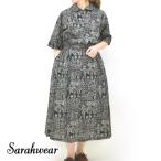 【セール/30%OFF】Sarah Wear サラウェア スケッチプリントマルシェドレス ワンピース ペチコート付 C71274 レディース【SALE】【返品・交換不可】