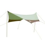GEERTOP テントタープ 大型 防水 日除け レイン フライ サン シェルター キャンプ タープ  4-7人用 440 x 410 cm（緑）