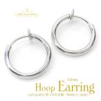 New 2 пара обруч серьги 13mm труба non отверстие серьги spring тип springs серебряный сделано в Японии rhodium аксессуары детали ручная работа 