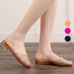 スリッパ ミュール サンダル ぺたんこ ローヒール ルームシューズ レディース ビニール クリア 痛くない 履きやすい 母の日 ホワイトデー 2026