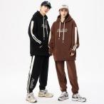  выставить флис верх и низ в комплекте Parker + брюки-джоггеры боа длинный рукав обратная сторона ворсистый мужской женский осень-зима ....