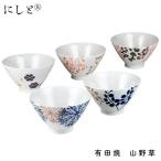 茶碗 5客揃 山野草 有田焼 西日本陶�