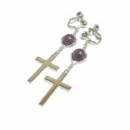 ルビーと大きな十字架のイヤリング