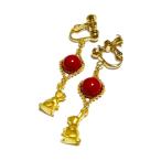 赤珊瑚とやさしいウサギのイヤリング...