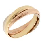 新品仕上げ Cartier カルティエ K18 750 YG WG PG 3連 トリニティ リング SM #50 10号 18金 指輪 ジュエリー アクセサリー