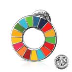 Aoouik SDGs ピンバッジ SDGs バッジ 25mm エスディージーズ バッジ 留め具付き 最新仕様 国連本部限定販売 琺瑯工芸