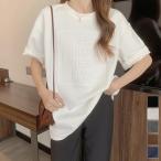 立体ロゴtシャツ 韓国チュニックロンT