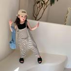 韓国子供服 女の子 男の子 キッズ おしゃれ 子ども服 90 100 110 120 130 140 ボーダーサロペットセットアップ SU068