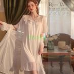 ネグリジェ レース レディース ワンピース 半袖 リボン付き ルームウェア 部屋着 ミディ丈 パジャマ バスローブ 寝スカート 寝巻き 涼しい