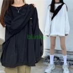 tシャツ レディース 長袖 カットソー Tシャツ トップス ドロップショルダー シンプル 無地 ゆったり トップス シンプル 無地 体型カバー 春服 春 夏