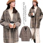 グレンチェックコート レディース チェスターコート グレンチェック柄 チェスター コート スプリングコート 秋冬 アウター ゆったり 可愛い