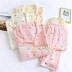 ショッピング水玉 ルームウェア パジャマ レディース 上下セット 水玉 ドット柄 秋物 秋パジャマ 長袖 トップス ロングズボン 部屋着 パジャマ 秋冬