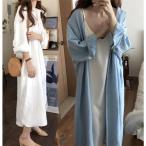 2wayで着れる カーディガンレディース　夏　カーディガンレディース　ロング 　カーディガンレディース　手薄　ガウンカーディガン 無地 ブラウス 前開き ガウン