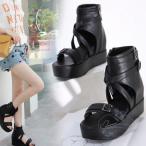 サマーブーツ 夏ブーツ 痛くない 疲れない 厚底サンダル ブーツサンダル ウェッジソール オフィス オープントゥ レディース/仕事/OL/ビジネス/事務所/美脚