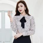 ブラウスレディース春秋きれいめ長袖...