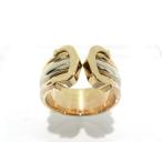 カルティエ Cartier 2Cリング C2 スリーカラーゴールド K18 750 YG/WG/PG #48 8号 【中古】【程度A】【仕上げ済み】