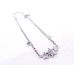 K18WG 750 дизайн ножной браслет примерно 4.3g примерно 23cm белое золото diamond 0.07ct [ б/у ][ степень A][ ломбард лот ]