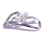 ミキモト MIKIMOTO　ブローチ パール　真珠　シルバー　SV 【中古】【程度A】【美品】