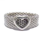 ショッピングティファニー ティファニー　Tiffany & Co. SV925　シルバー　リング 　指輪 約12.5号　サマセット ハート メッシュ 【中古】【程度A-】【美品】