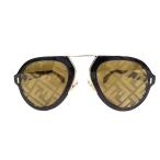 FENDI　フェンディ　サングラス FOG5525GWF1EK8　ブラックフレーム FF　フェンディロゴレンズ 【中古】【良品】【程度B+】