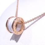 ブルガリ ビーゼロワン ネックレス 18KPG ピンクゴールド ホワイトセラミック B-zero1 346082 CL855721【中古】【程度A+】【極上美品】