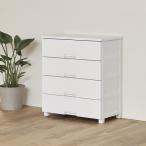 ショッピング特価 【期間限定大特価】天馬 Fits フィッツチェスト 7504 幅75cm 4段 ロック付き スムーズな引出し 収納 タンス 完成品 ホワイト