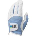 朝日ゴルフ AS TDGL-2170L レディースグローブ TURFDESIGN ホワイト×ブルー AS TDGL2170L