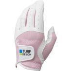 朝日ゴルフ AS TDGL-2170L レディースグローブ TURFDESIGN ホワイト×ピンク AS TDGL2170L