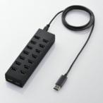エレコム U2H-Z16SBK USBハブ USB2.0 USB-A×16ポート ACアダプター付 セルフパワー 【 Windows11 Mac 】動作検証済 ケーブル約1.1m テレワーク ブラック