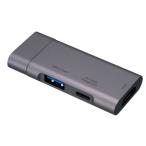 ナカバヤシ UD-C08GY PD対応 Type-Cポケットサイズドッキングステーション グレー