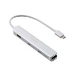  Elecom DST-C30SVdo King стойка Type-C ступица 6-in-1 PD 85W мощность внезапный скорость зарядка Type-C×2 USB-A×2 HDMI×1 RJ45×1 серебряный 