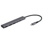 ナカバヤシ UD-C10GY スリムドッキングステーション PD対応 Type-C 5in1  グレー