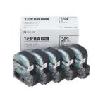 ショッピングテプラ キングジム SS24K-5P テプラPRO テープカートリッジ 白／黒文字 24mm 5本セット